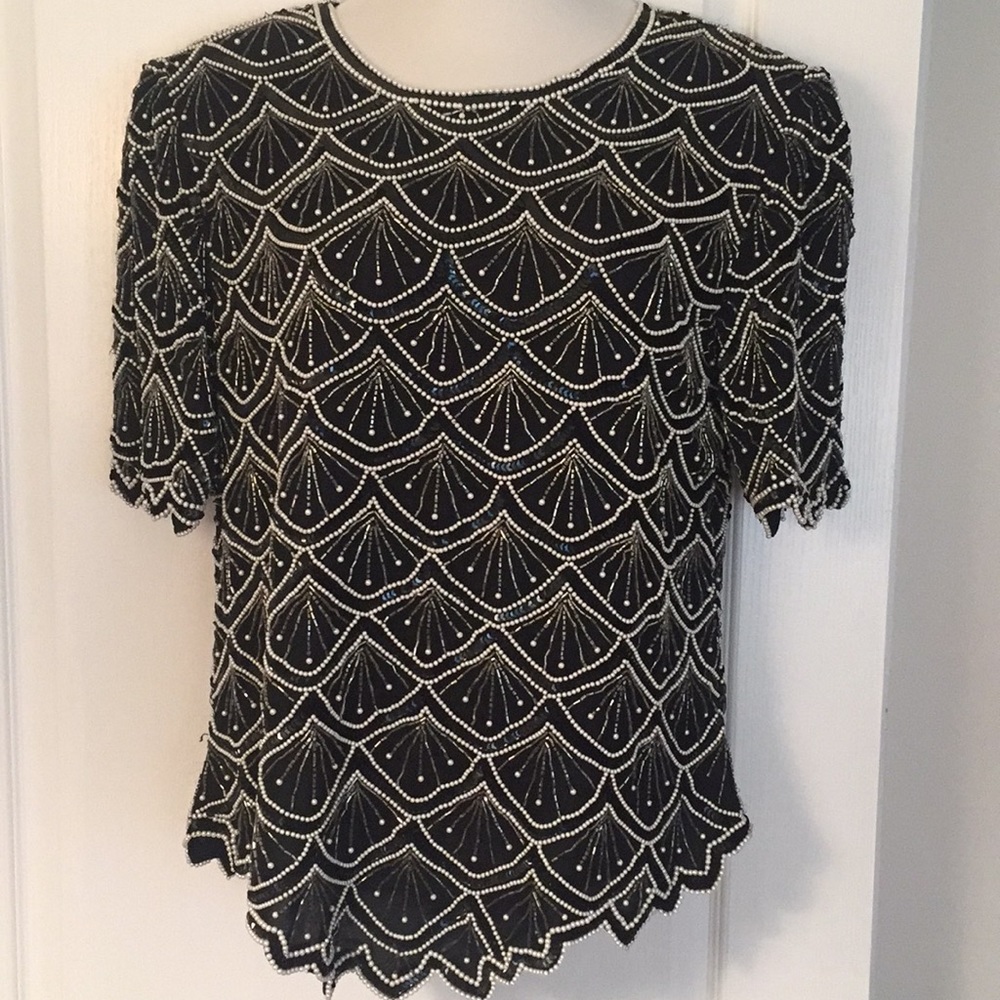 Embellished evening wear top